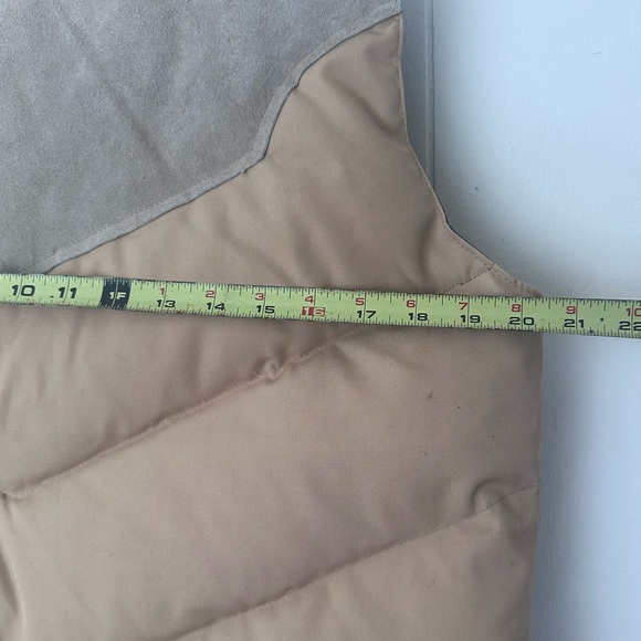 camel • vintage goose down puffer vest suede warm tan neutral outdoor hiking - Picture 6 of 8